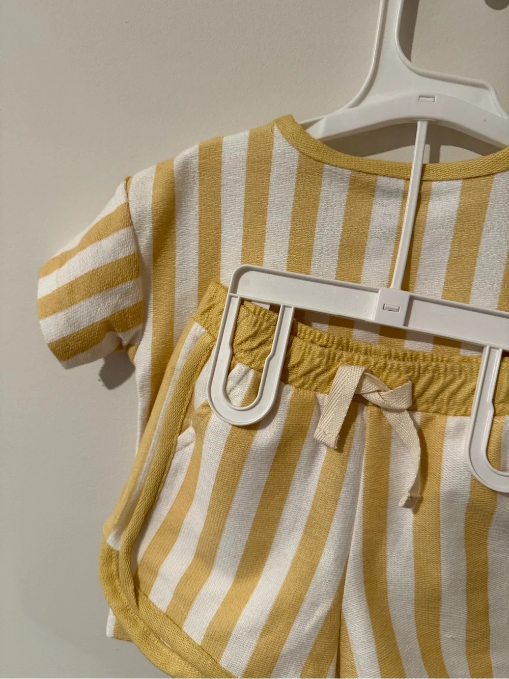 Carter's Yellow & White Vertical Stripe Short Sleeve Shirt & Shorts